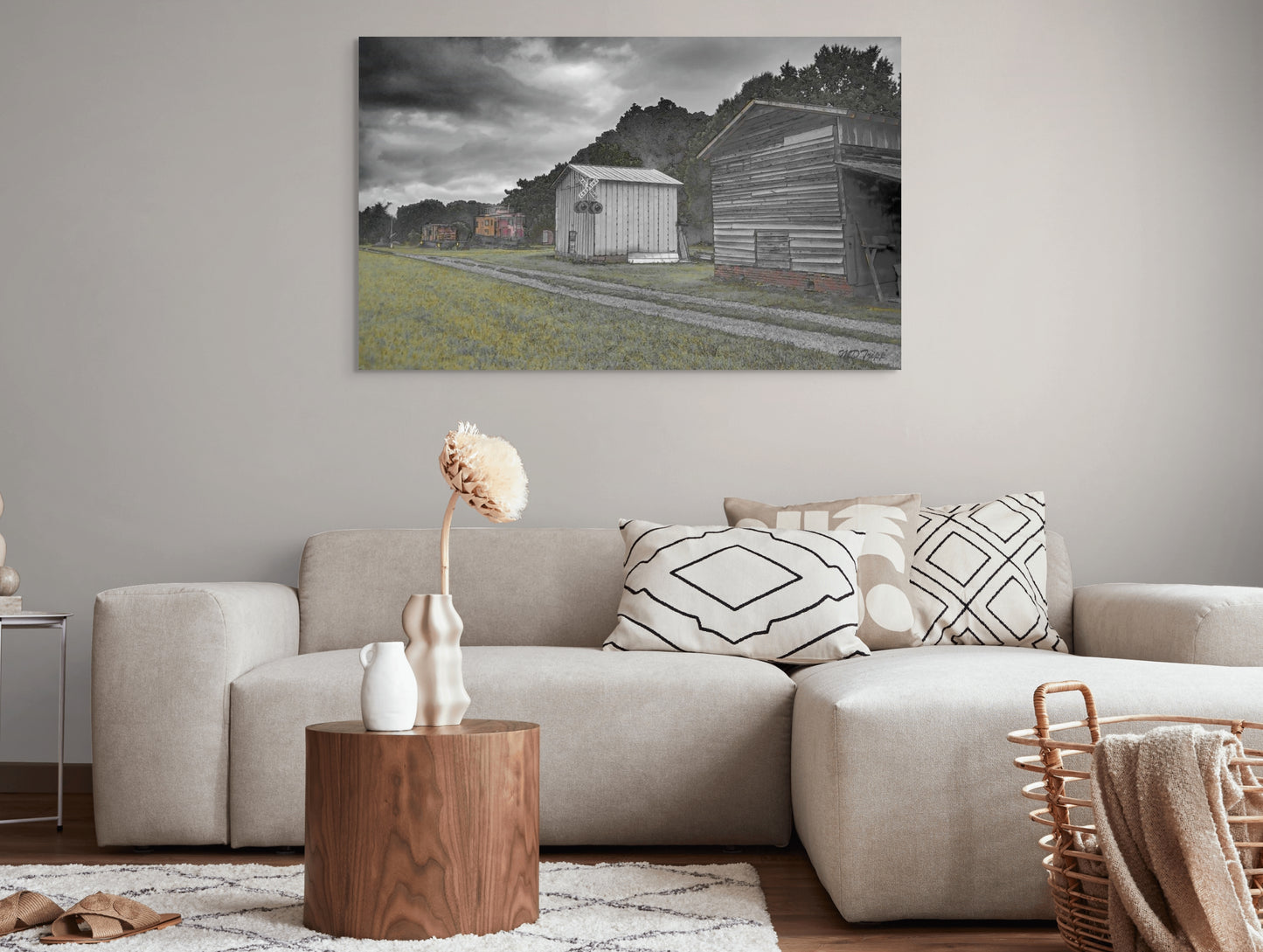 A thought-provoking painting titled 'Of Times Railing Past,' depicting the passage of time through abstract imagery and symbolic elements, evoking reflection on life's fleeting moments.