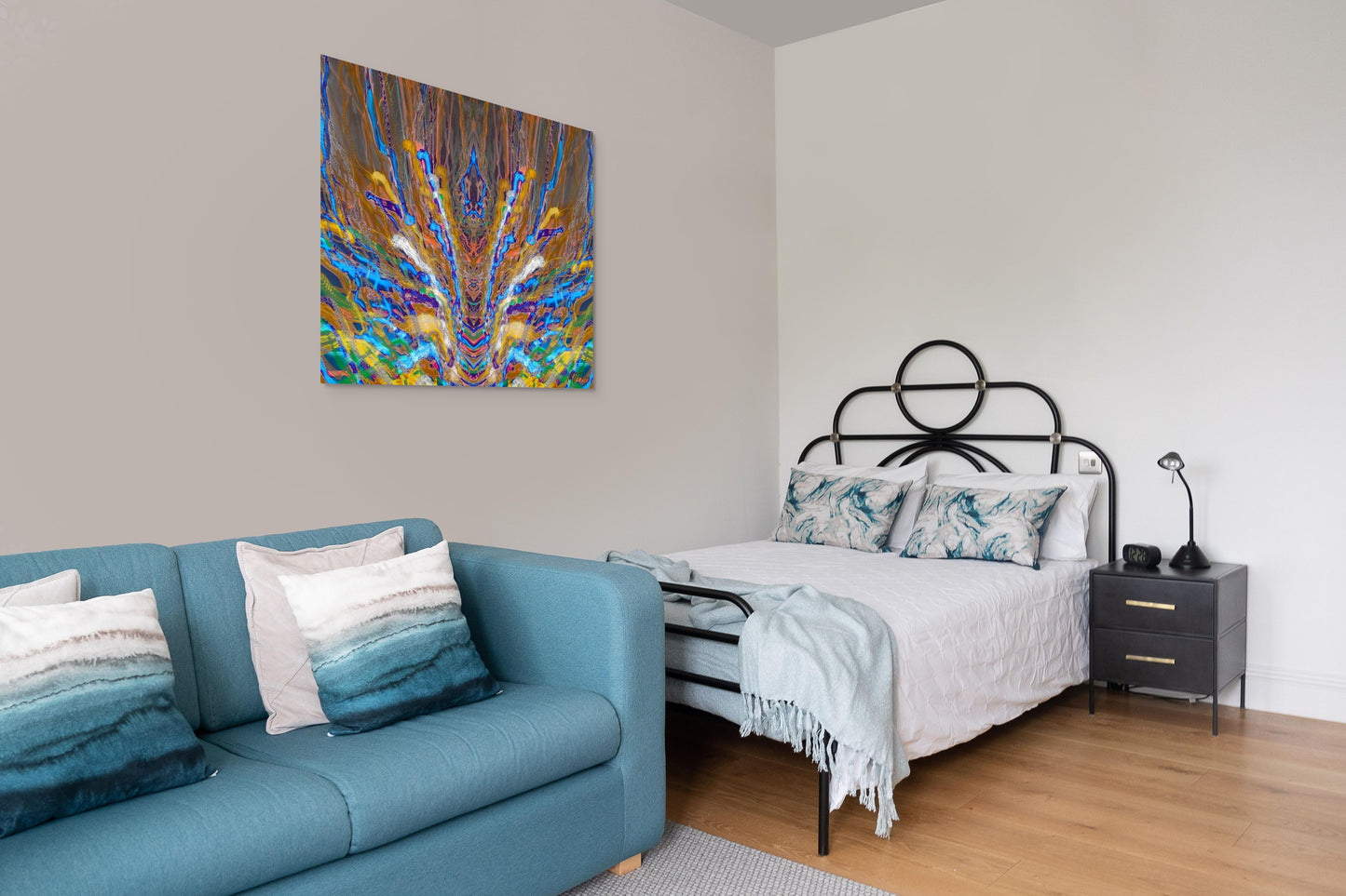 A compelling painting titled 'Serving the Mighty,' depicting figures or symbols representing loyalty and devotion to a powerful entity, with rich colors and dramatic undertones.