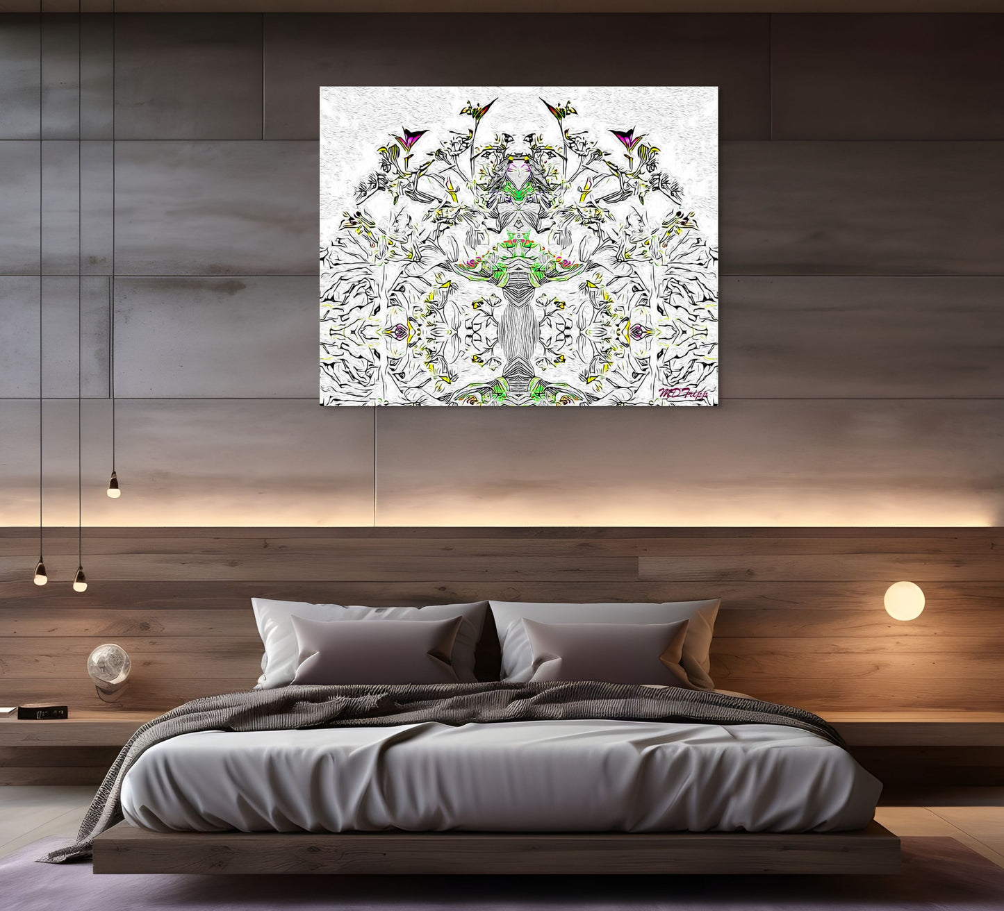 A captivating painting titled 'She's All Consuming,' portraying a powerful and evocative figure surrounded by vibrant energy, symbolizing passion, intensity, and allure.