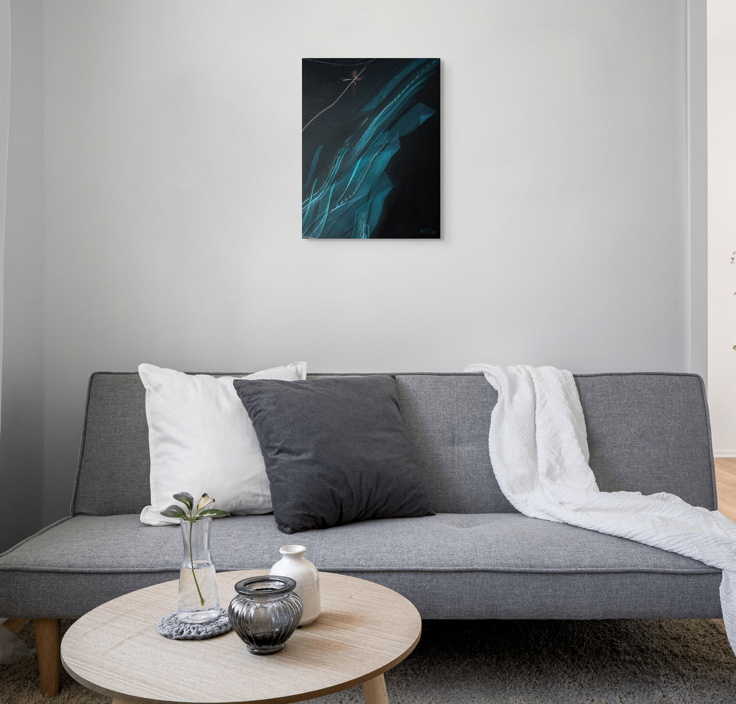 A tranquil painting titled 'Spring Night,' showcasing a serene evening scene with soft moonlight, blooming flowers, and the gentle ambiance of spring.