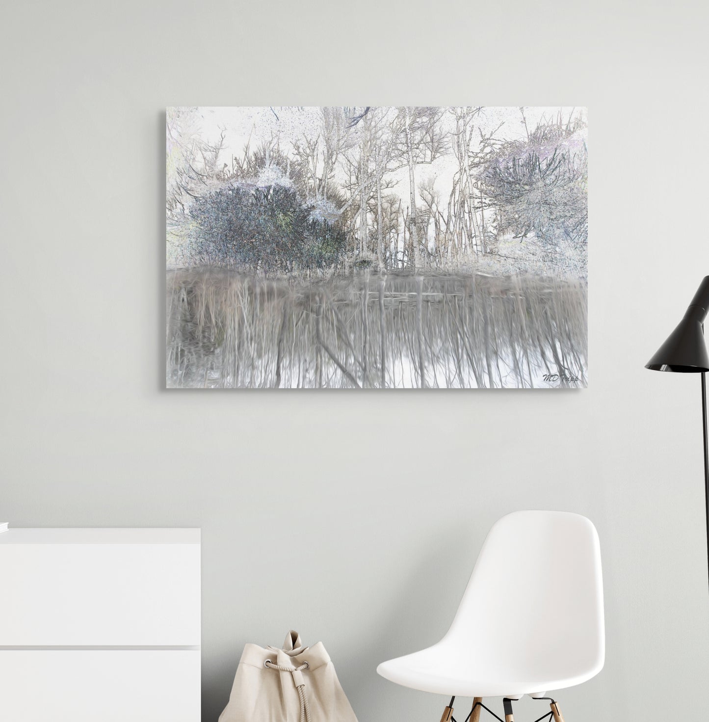 A mysterious painting titled 'Still Secrets Within,' featuring subtle, hidden elements or symbols that suggest untold stories, evoking a sense of intrigue and quiet contemplation.