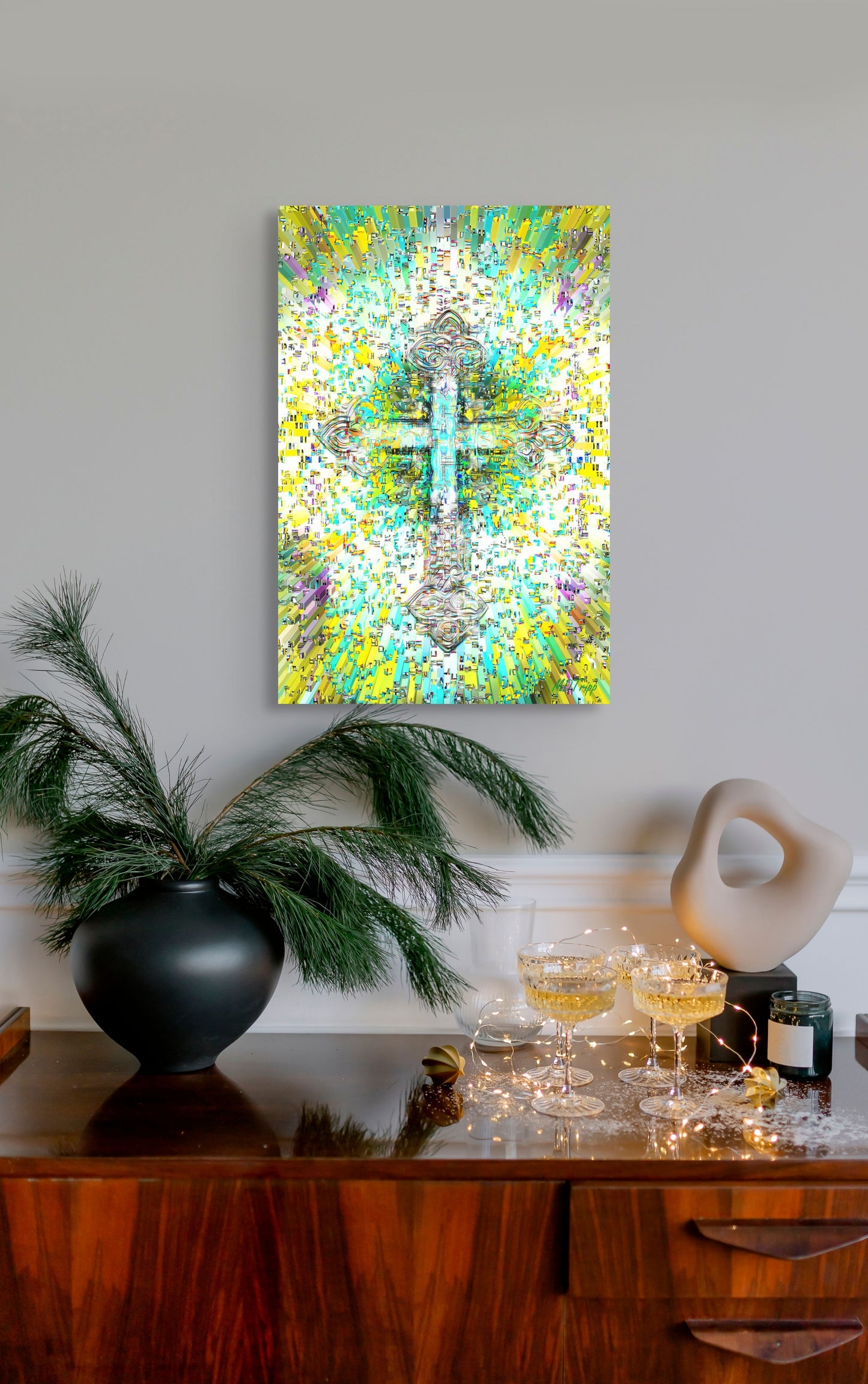 A soulful painting titled 'Union of Souls,' portraying the harmonious connection between beings, symbolizing love, unity, and spiritual oneness through abstract or figurative forms.