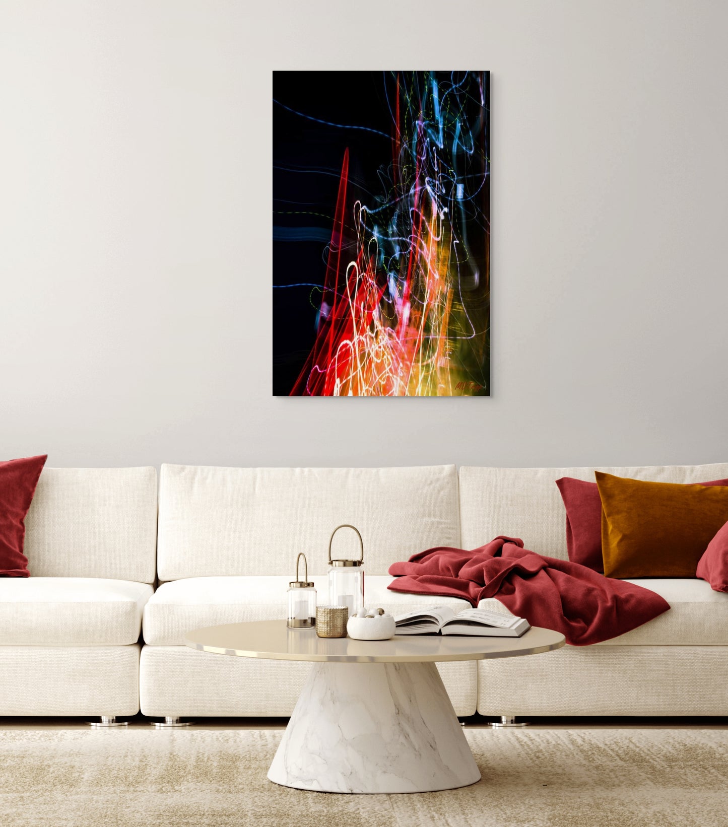 A dramatic painting titled 'Volcanic From Earth,' showcasing a powerful eruption with vivid colors and dynamic textures, symbolizing nature's raw energy and creation.