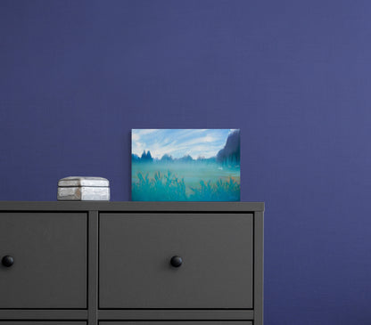 A vibrant painting of a lively gathering in a serene natural setting, capturing warm tones and joyful moments.