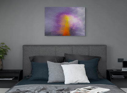 A radiant painting of a shining light breaking through darkness, featuring luminous colors and an uplifting atmosphere.