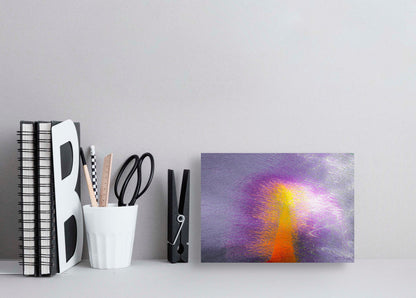 A radiant painting of a shining light breaking through darkness, featuring luminous colors and an uplifting atmosphere.