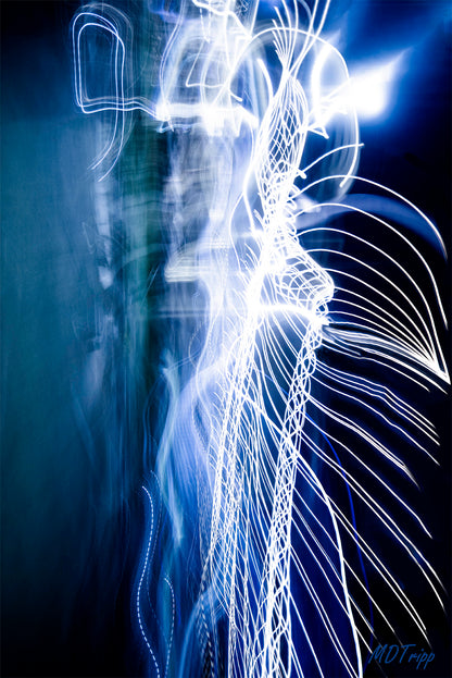 An electrifying abstract painting inspired by the concept of amperage, featuring bold lines, vibrant colors, and dynamic energy.