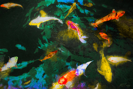 A lively painting depicting a group of friends enjoying time together, surrounded by vibrant colors and a cheerful atmosphere.