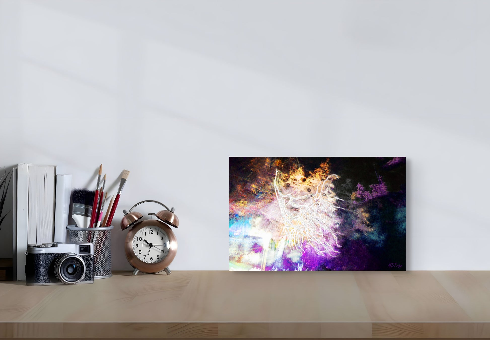A captivating painting of the Beast and the Maiden, depicting their contrasting forms in an emotionally charged scene with rich colors.