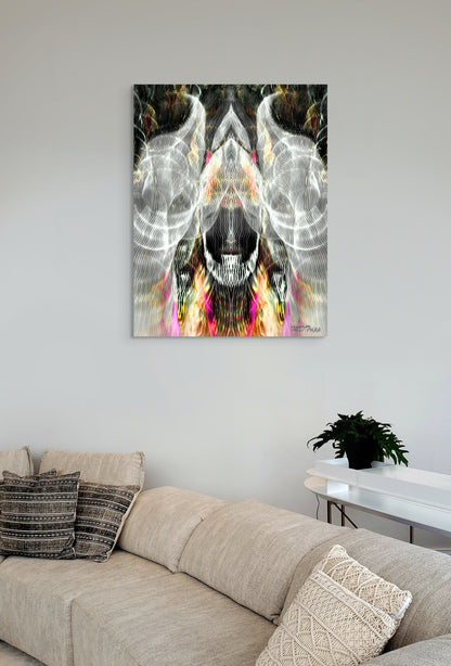 A commanding painting of a chieftain, showcasing a strong figure with intricate details and bold colors, symbolizing leadership and power.