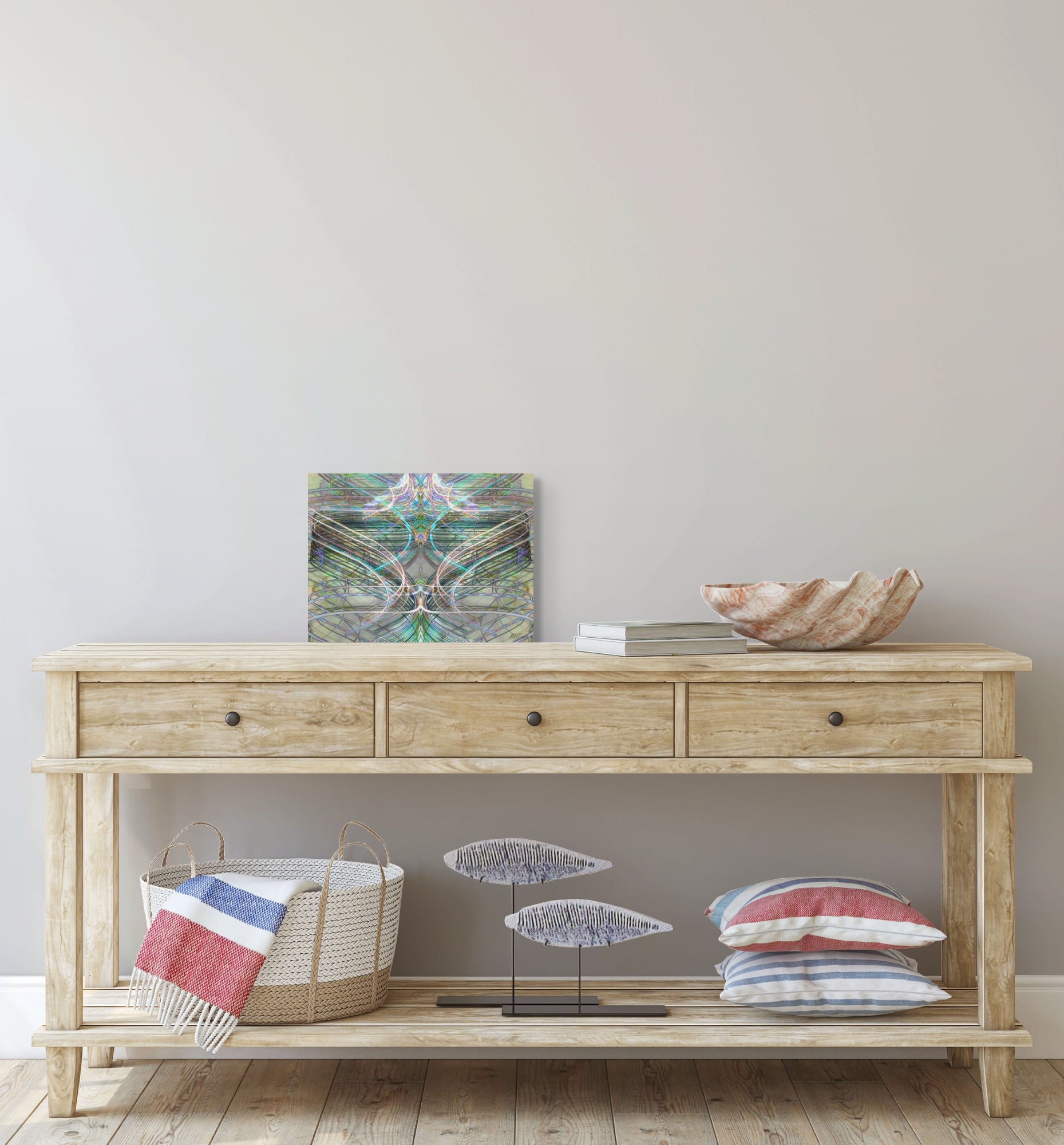 A captivating painting of crystal rocks, featuring intricate details and a shimmering, multi-colored palette that reflects light in a dynamic way.