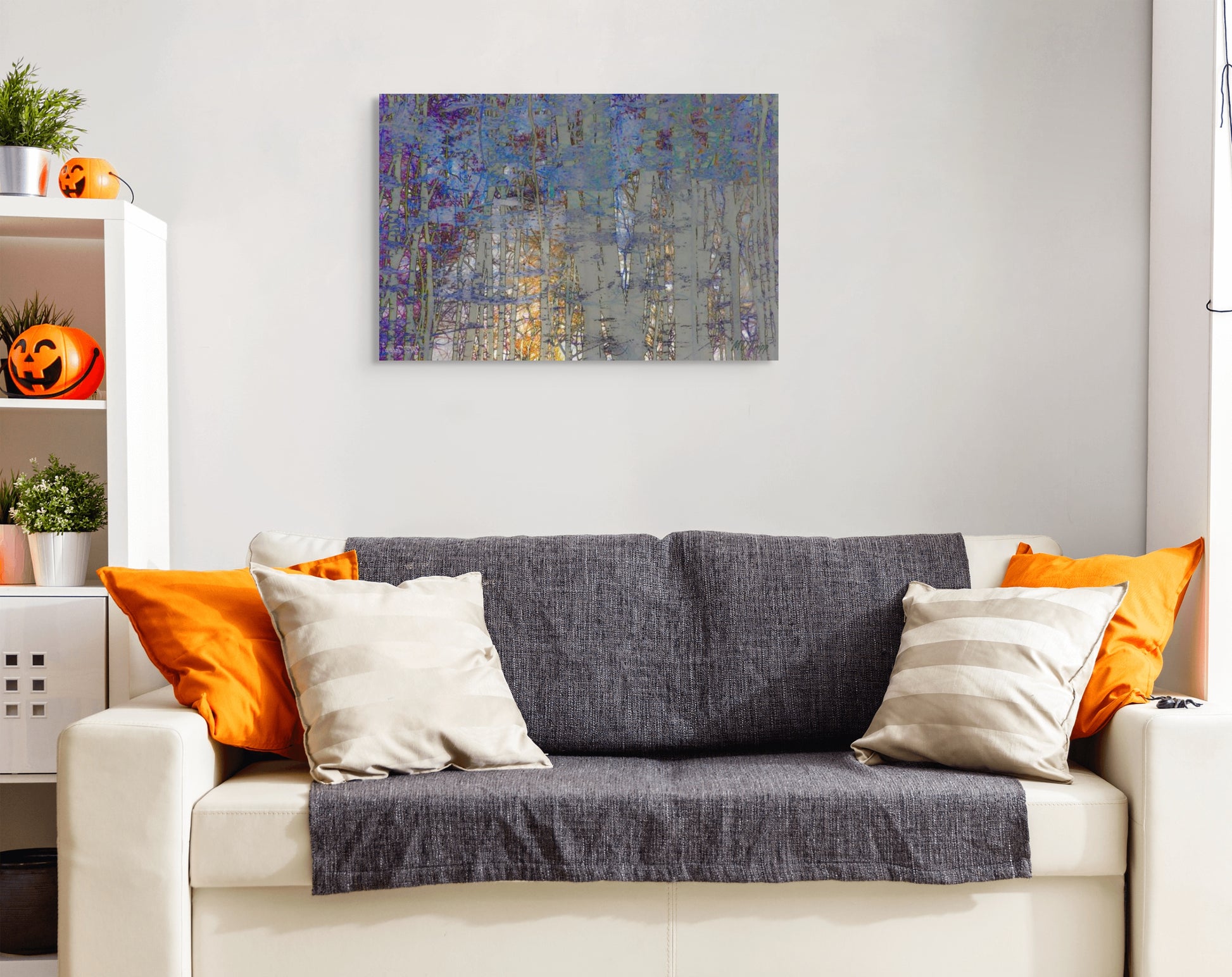 A serene painting titled 'Guiding By Light,' featuring a figure or object illuminated by a soft, radiant light, symbolizing hope, direction, and clarity.