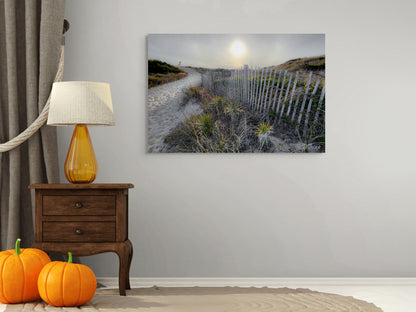 A scenic painting titled 'Hidden Coves of Maine,' showcasing a tranquil coastal cove with rugged cliffs, serene waters, and lush greenery