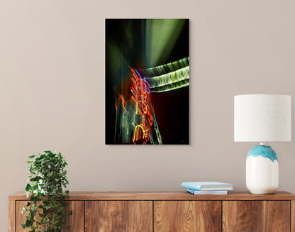 A unique painting titled 'Industrial Dwelling,' featuring a blend of architectural elements with industrial design, showcasing raw textures and urban aesthetics.