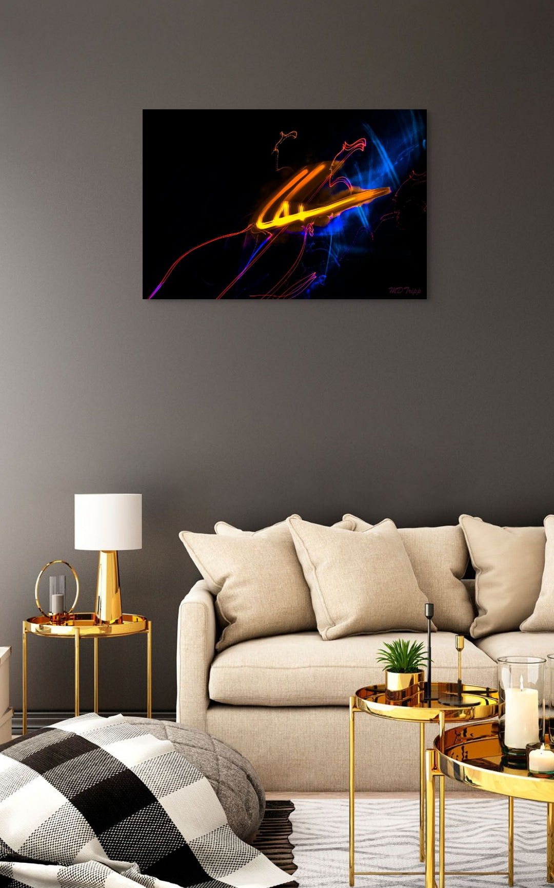 A lively painting titled 'Jammin,' capturing the energy and rhythm of musicians playing together, with vibrant colors and dynamic movement.