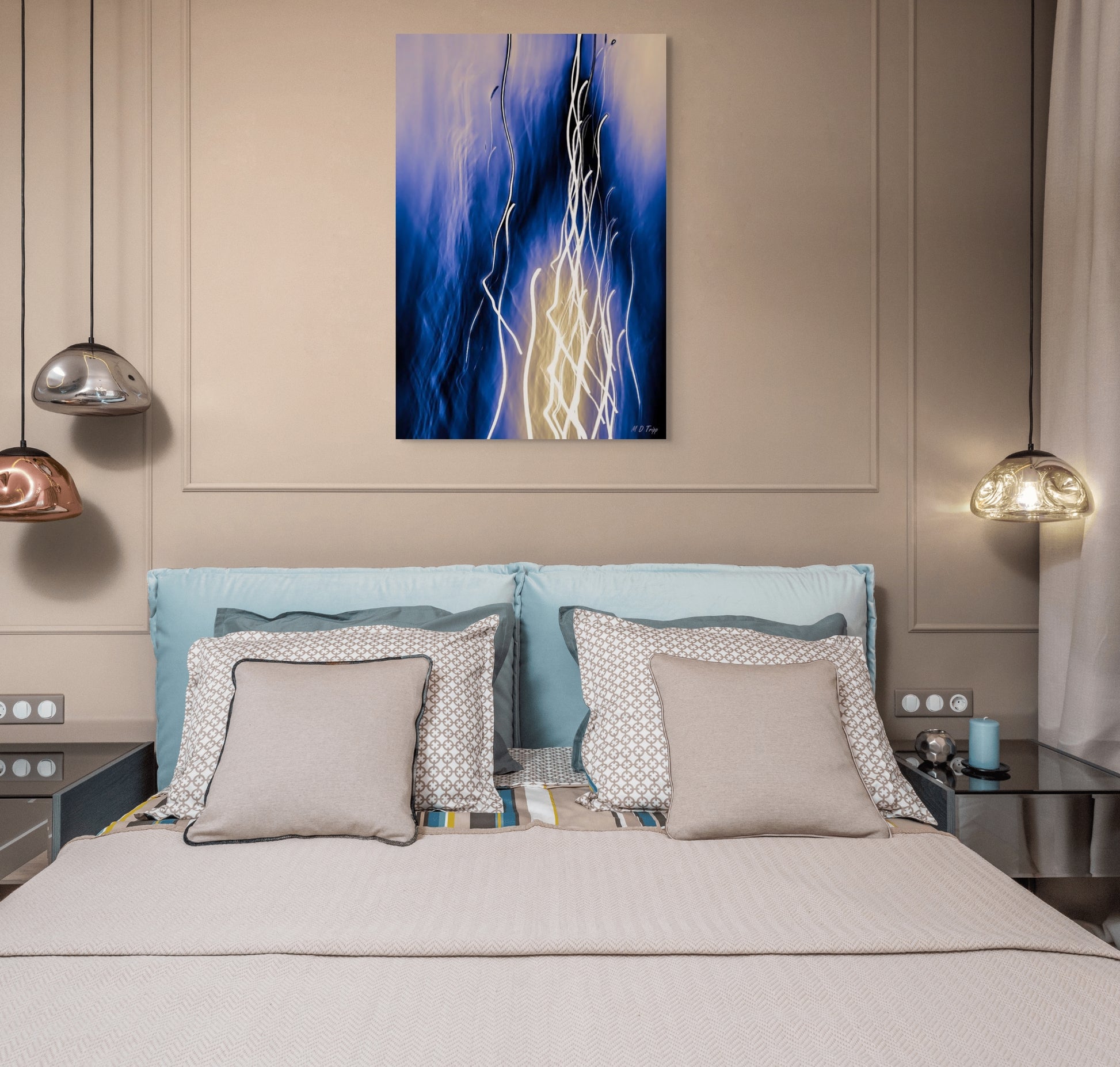 An evocative painting titled 'Life Eternal,' featuring luminous colors and flowing shapes that symbolize the cyclical and enduring essence of life.