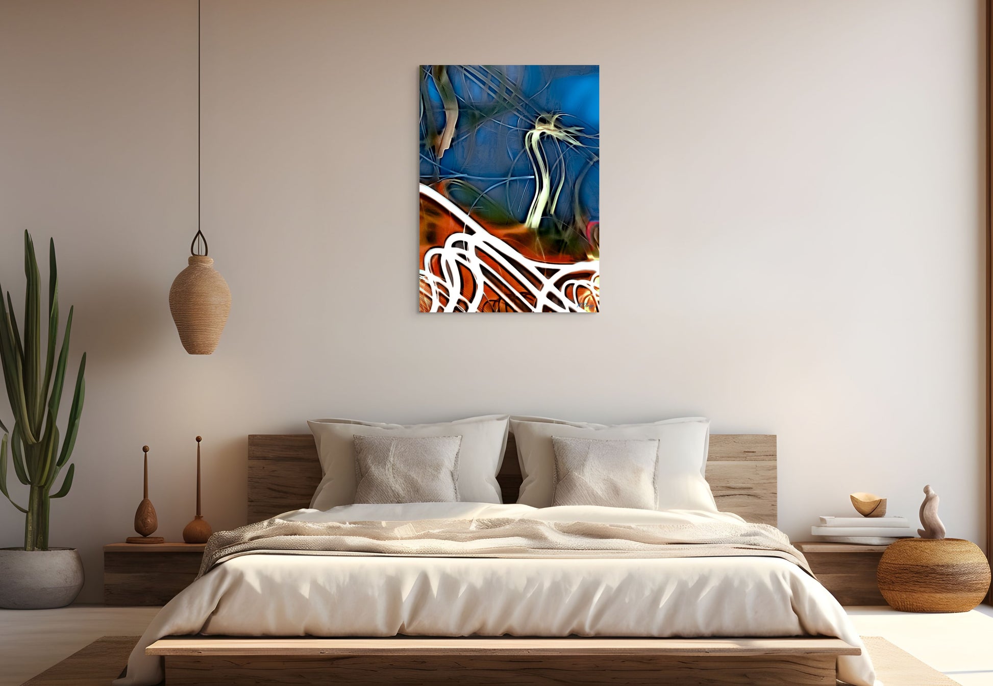 A serene painting titled 'Life's Current,' showcasing flowing water with subtle reflections, symbolizing the gentle yet unstoppable flow of life's journey.