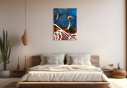 A serene painting titled 'Life's Current,' showcasing flowing water with subtle reflections, symbolizing the gentle yet unstoppable flow of life's journey.