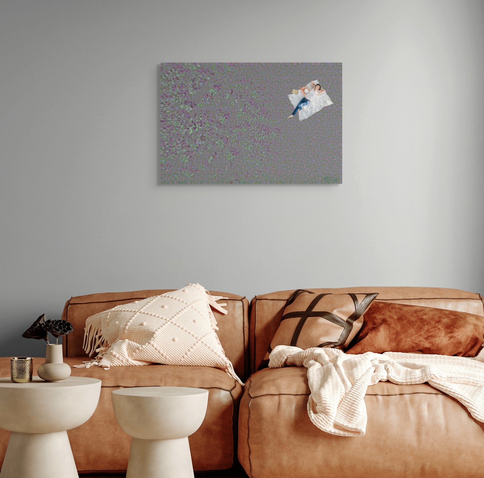 A contemplative painting titled 'Lost in Thought,' featuring a solitary figure or abstract imagery, symbolizing deep introspection and the complexity of the mind.