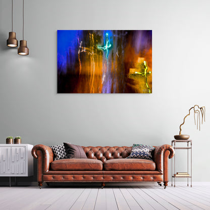 A captivating painting titled 'Only the Faithful Enters,' depicting a serene scene where trust and devotion are symbolized through light, figures, and symbolic elements.