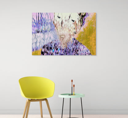 A dynamic painting titled 'Out of the Bush,' capturing the emergence of a figure or animal from the dense wilderness, symbolizing a journey from uncertainty to clarity.