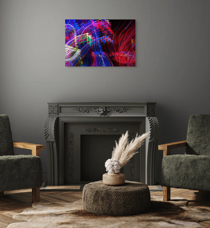 A vibrant painting titled 'Remembering Carnival,' capturing the lively and colorful atmosphere of a carnival, filled with movement, joy, and festive energy