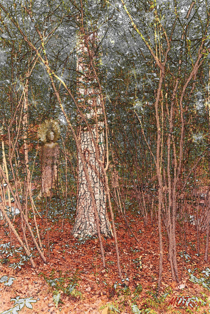 A striking painting titled 'Samari in the Weeds,' depicting a samurai figure in a natural, overgrown setting, blending tradition with the untamed beauty of nature.