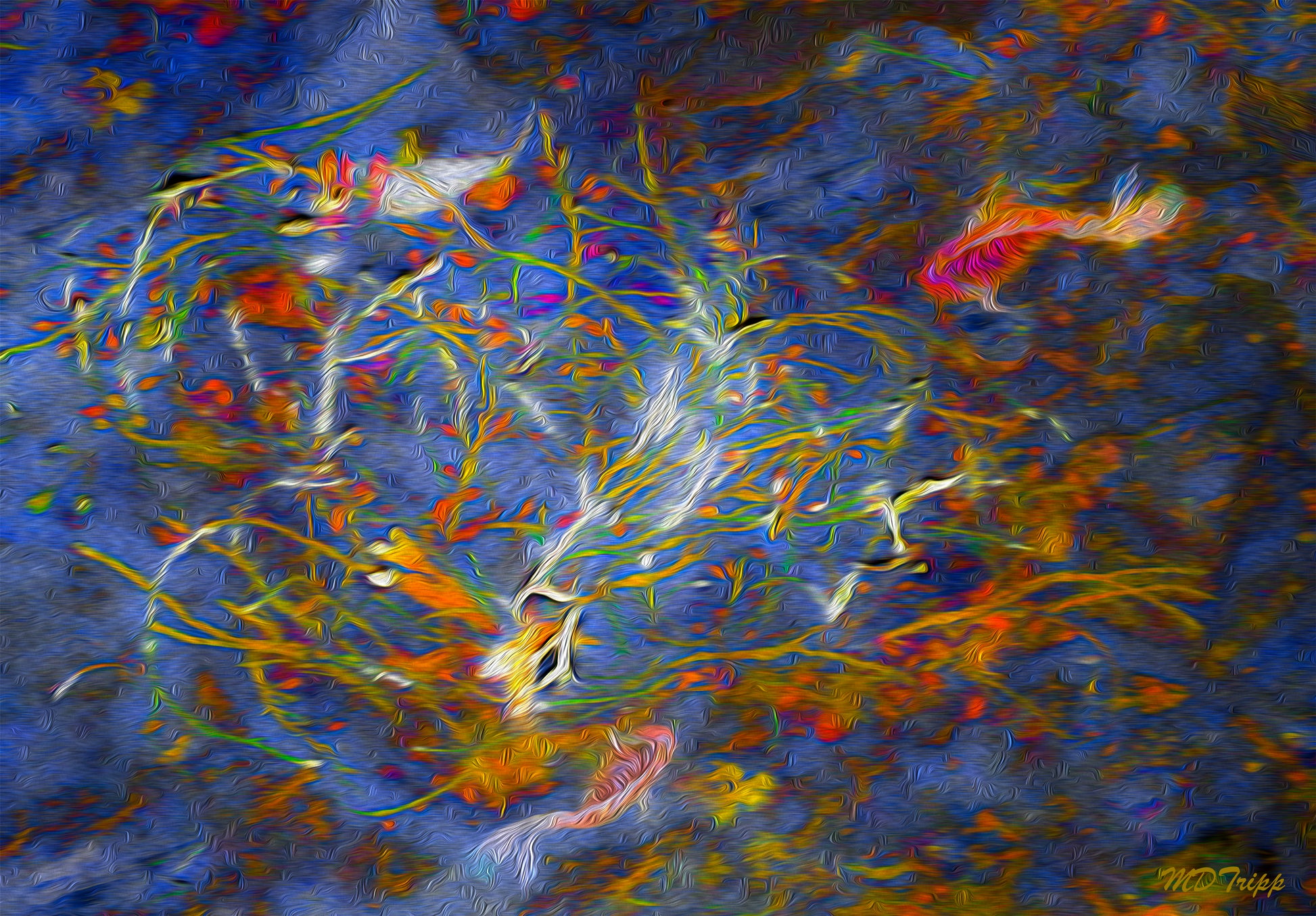An inspiring painting titled 'Spreading Life,' depicting vibrant colors, blooming forms, or flowing energy, symbolizing growth, vitality, and the essence of life.