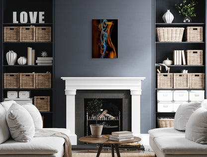 A vibrant painting titled 'Starlet Rising,' depicting a shining star or figure ascending against a colorful backdrop, symbolizing growth, brilliance, and emerging potential.