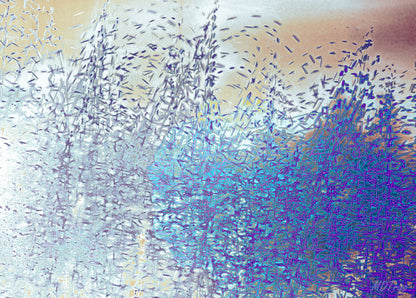 A dynamic painting titled 'Swarming,' depicting a chaotic yet mesmerizing movement of figures, shapes, or elements, symbolizing energy, unity, and complexity.