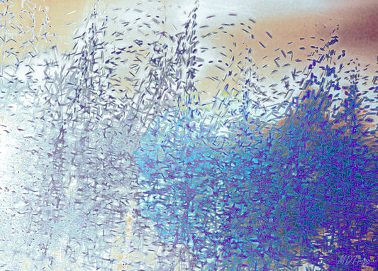 A dynamic painting titled 'Swarming,' depicting a chaotic yet mesmerizing movement of figures, shapes, or elements, symbolizing energy, unity, and complexity.