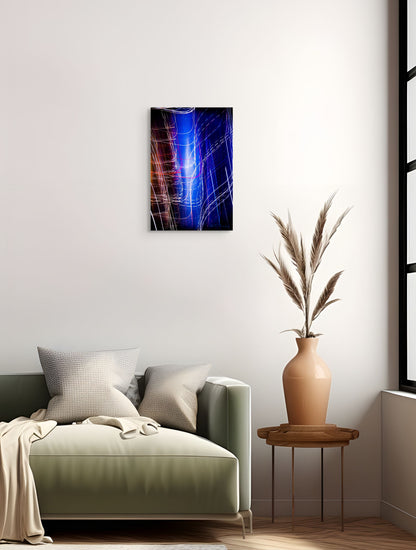 A captivating painting titled 'Swirling City Winds,' showcasing the dynamic motion of wind currents weaving through a vibrant urban landscape, symbolizing energy and urban life.