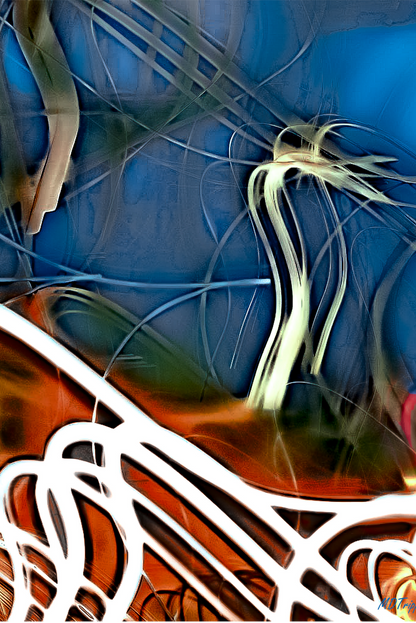 A serene painting titled 'Life's Current,' showcasing flowing water with subtle reflections, symbolizing the gentle yet unstoppable flow of life's journey.
